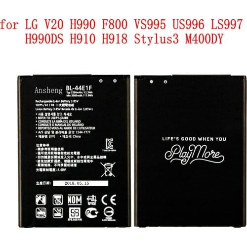 100% NEW Original 3200mah BL-44E1F battery for LG V20 H990 F800 VS995 US996 LS997 H990DS H910 H918 Stylus3 M400DY Mobile Phone