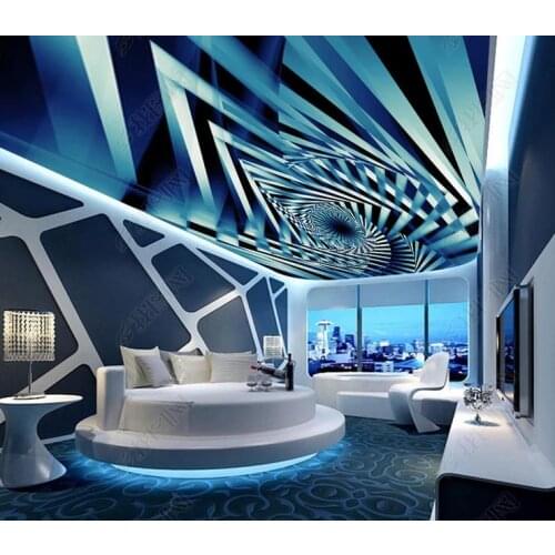1822 3D Fantastic Laser Shining Printing stretch ceiling film for workshop ceiling decoration