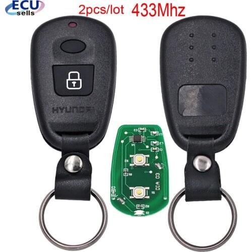 2pcs/lot, Replacement 2 Buttons Remote Key Control 433MHZ for Hyundai Old Elantra Santa Fe