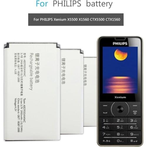 AB2900AWMC For PHILIPS Xenium X5500 X1560 CTX5500 CTX1560 Mobile Phone Replacement Battery 2900mAh