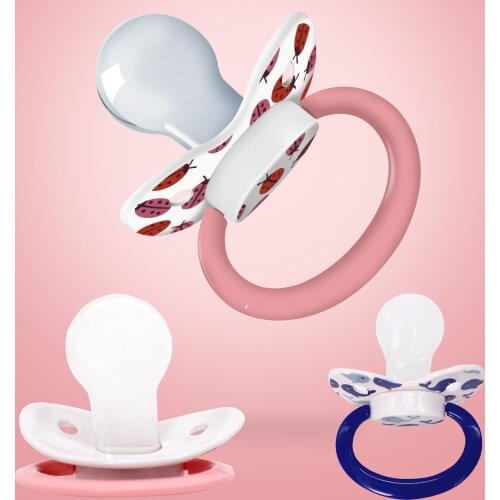 ABDL Adult Baby Pacifier Cute Babi Pacifi Little Girl Printed Large Size for Adult Baby DDLG 2pcs In A Packs pacifier clip