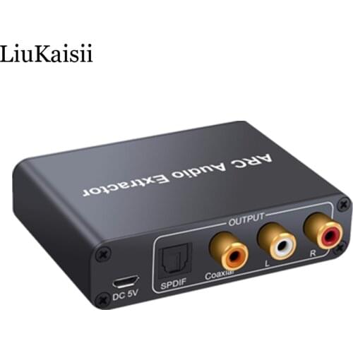 192KHz ARC Audio Extractor Aluminum Audio Adapter Digital to Analog Audio Converter DAC SPDIF Coaxial RCA 3.5mm Jack Output