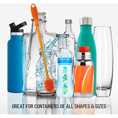 Bottle Wash Silicone Kitchen Cleaning Brush Wash Glass Brush Narrow Neck Water Sports Bottle Flip Cup Thermos Long - Non-Grip Or