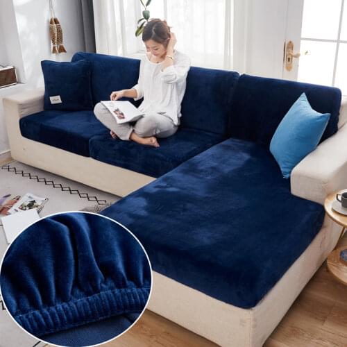 Thick sofa protector Velvet solid Plush sofa covers for living room couch cover corner sofa slipcover