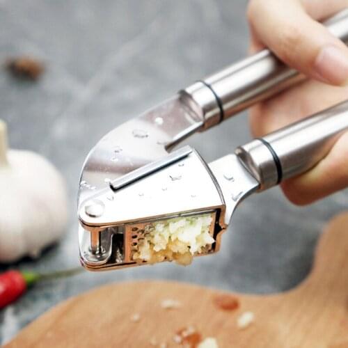 Food Grade Stainless Steel Garlic Press Multifunctional Uniform Hole Pressing Ginger Juice Kitchen Cooking Accessories Tools