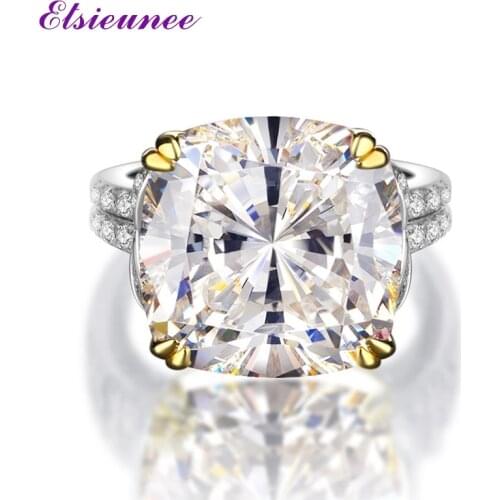 ELSIEUNEE 100% 925 Sterling Silver Pink Yellow White Citrine 5A Zircon Birthstone Wedding Engagement Ring Fine Jewelry Wholesale