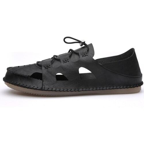Hombre sandel outdoor beach leather men uomo da sandalsslippers summer man de mens for sport hollow sandalia sports casual v
