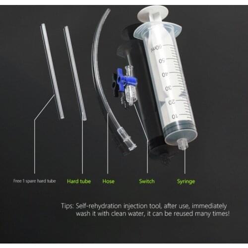 Bicycle Tubeless Tire Liquid Injection Tool Rubber Hose Kit Bike Sealant 60ml Syringe Easily Pass Through Valve Tape