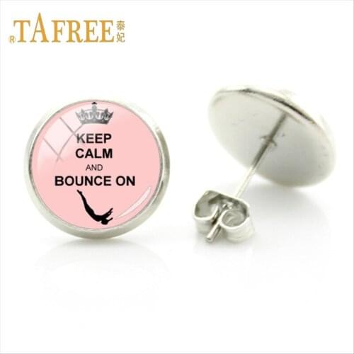 TAFREE Exquisite Round Student Studs Earring Graceful dancer Gymnastics Glamour Earrings Women Jewelry GY121