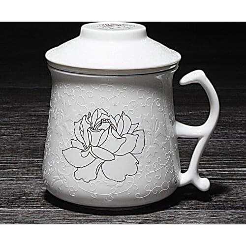 Creative ceramic cup, with filters, teacup, belts, office cups, tea sets, about 340ML Onsale