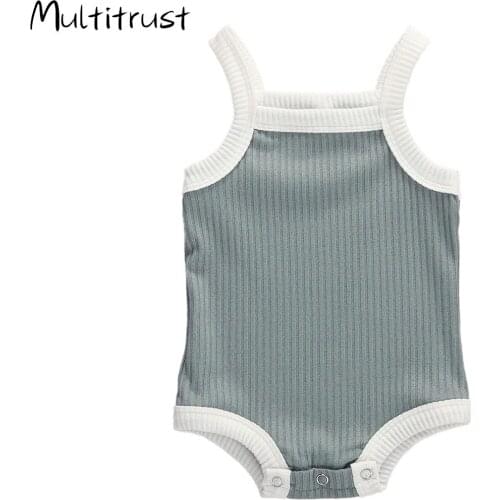 Infant Baby Boy Girl Bodysuit Summer Sleeveless One-piece Jumpsuit Playsuit Sunsuit Baby Clothes Outfits 0-18M