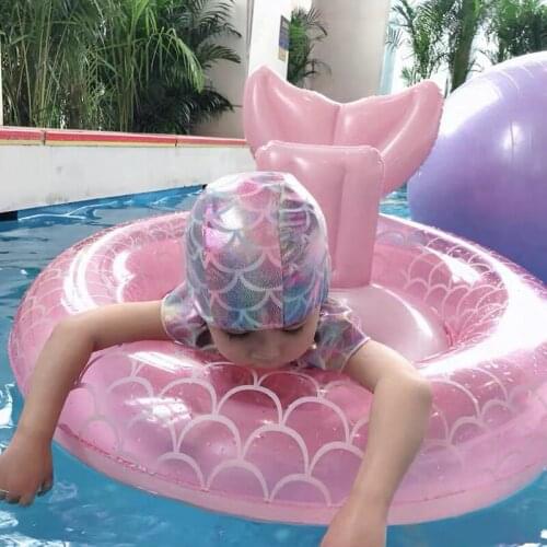 Hot Summer New Pink Mermaid Swimming Ring Inflatable pvc Fish Tail Float Row for Baby Swim Seat Pool Toys Swimming Equipments