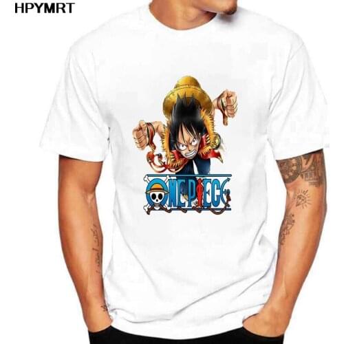 Oversized One Piece Luffy anime Print Mens t-shirts short sleeve fashion Korean Harajuku student Plus size T shirt clothes