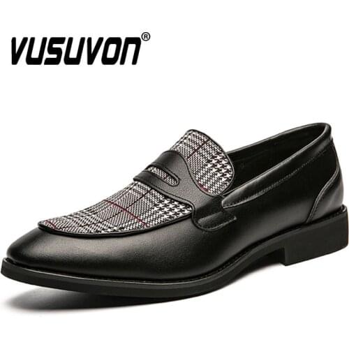 2021 Black Grey Shoes Men Penny Loafers Genuine Leather knitted Big Size Slip On Dress Flats Fashion Wedding Formal Casual Party