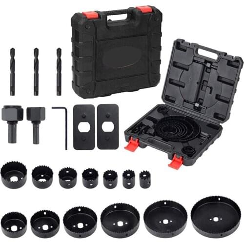 Wood Drill Bit Set Hole Saw Cutting Set Kit 21 Pcs Hole Saw Kit with 13Pcs Saw Blades 3 Drill Bits for Soft Wood Plywood Drywall