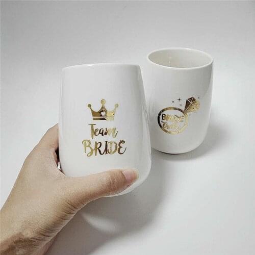 1pcs Team Bride Bridesmaid Wine Glass Tattoo Sticker for Wedding Decoration Bride To Be Hen Bachelorette Party Favor Support-S