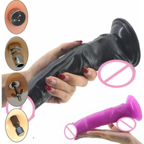 Traditional Sex Machine Attachment 3XLR Accessories Black Thick Dildo Suction Cup Sex Love Machine For Women Man Y14