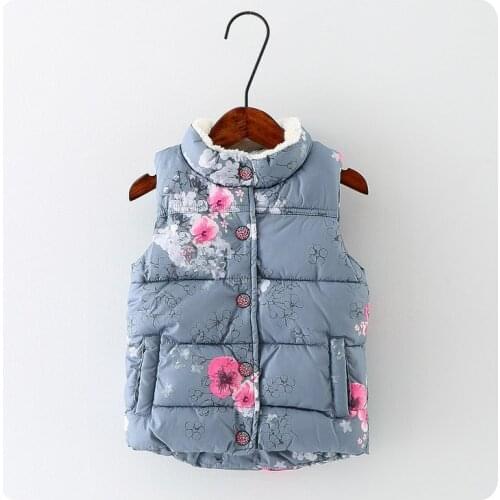 2017 new autumn and winter girls plus velvet vest warm vest Size 100-140