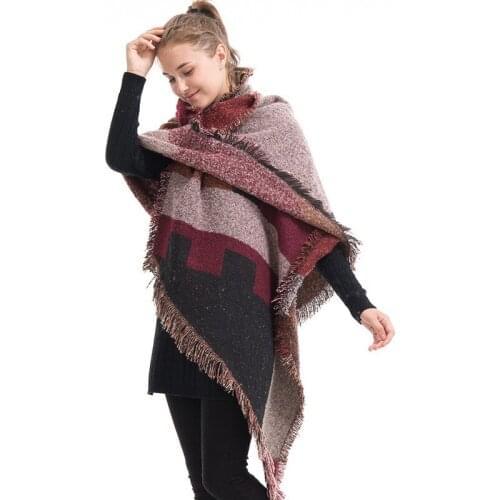 New arrival Fashion comfortable elegant outdoor stars print scarf winter vintage thick warm high quality work style knit scarf