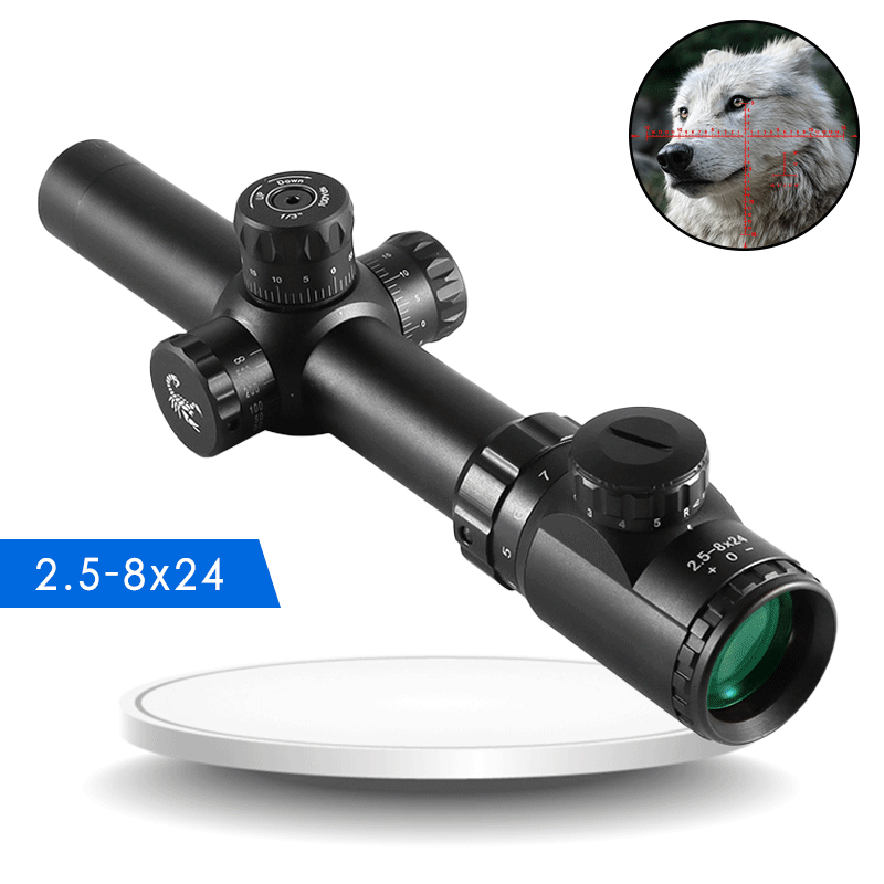 BESTSIGHT 2.5-8X24 SF Hunting Scope with LOCK Green Red Illuminated Riflescope Tactical Scope Sniper Airsoft Air Guns