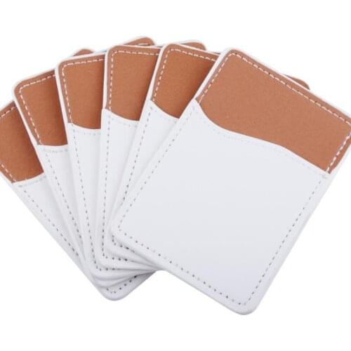 Creative Sublimation Blank Leather Mobile Phone Stickers Favor Heat Transfer DIY Card Holder ID Storage 9.7*6.6CM SN1408