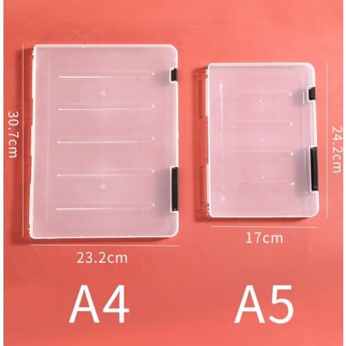 1Pc Transparent Sorting File Box A4 Portable Folder Plastic A5 File Storage Box Storage Folder Home Transparent Sorting File Box