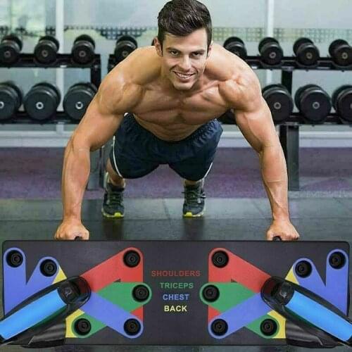 Push Up Rack Board 9 in 1 Body Building Fitness Exercise Tools Men Women Push-up Stands Body Building Training Gym Exercise