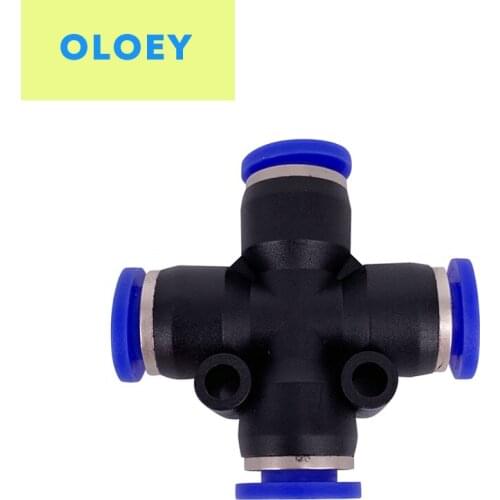 PZA Cross Port size OD:4 6 8 10 12mm 4-ways Airtac type pneumatic fittings joint PZA-4 PZA-6 PZA-8 PZA-10 PZA-12