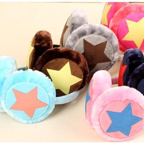 Adjustable Winter Ear Warm Earmuffs For Children Adult Star Plush Fur Ear Muff Ear Cover Cute Headband Gift For Girl Multicolor
