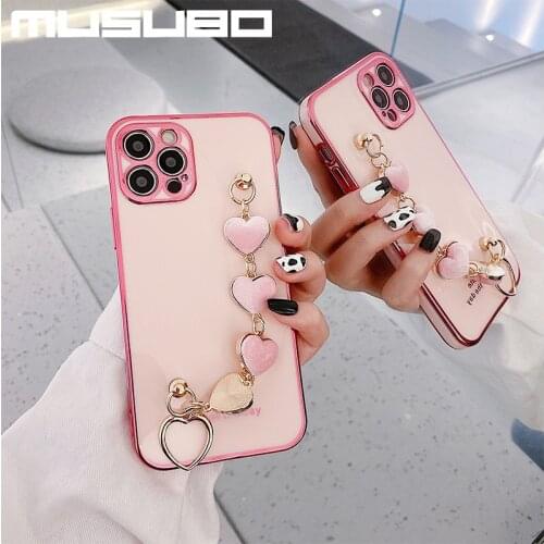 Fundas Wristband Luxury Cover For iPhone 12 Pro 11 Pro Max XR Back Case For iPhone 8 Plus 7 Plus Xs Max SE 2 Soft Silicone Capa