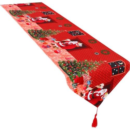 Christmas Table Decoration Tea Table Cover For Wedding Party Banquet Dining Christmas Cloth Tablecloth Table Runner Table Flag