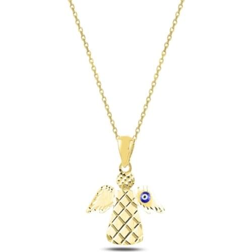 Silver 925 Sterling Eye & Angel Necklace