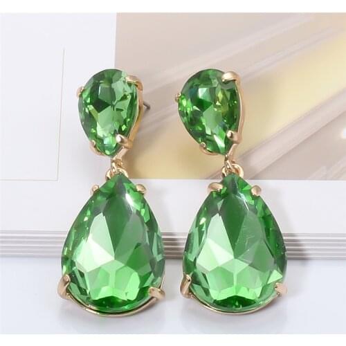 Wholesale New Arrivals Bohemian Fashion Water Drop Earrings Women Charm Party Wedding Jewelry Rhinestone Dangle Earrings
