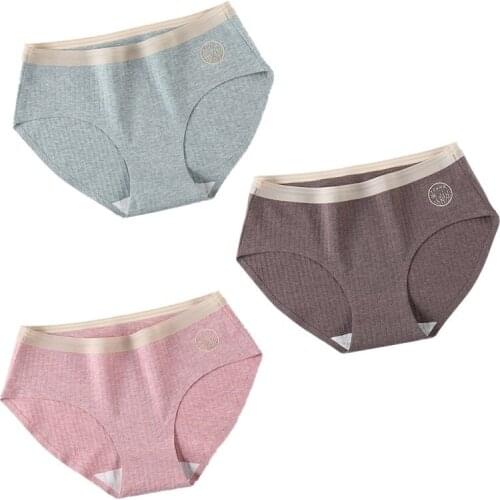 3 Pcs/Set Sexy Seamless Cotton Underwear Women Panty Soft Panties For Female Skin-friendly Panty Comfort Lingerie Womens Briefs