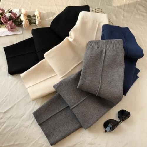 2020 Autumn and Winter New Fashion High Waist Loose Pants Cropped Pants