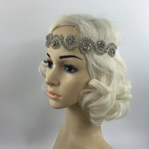 Vintage Crystal Wedding Bridal 1920s Great Gatsby Headband 2 Layer Waistband
