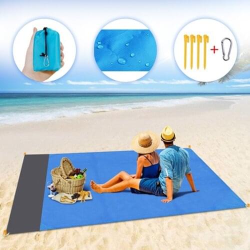 Waterproof Beach Mat Sleeping Blanket Pocket Picnic Mat Outdoor Camping Mat Travel Mat Tent Ground Mat Folding Hiking Mattress