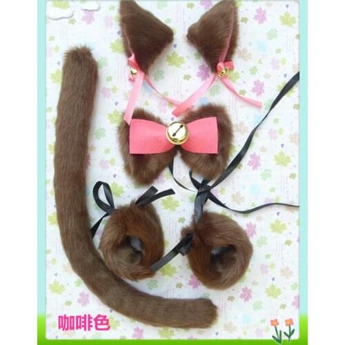 NEW Sell like hot cakes The cat ear clip + tail cosplay Masquerade props Halloween Headwear A variety of options