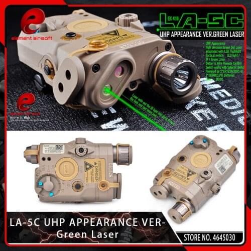 Element Airsoft Tactical Military LA-5C UHP PEQ Green Laser Flashlight Weapon Combo LA5 IR Laser LED Light Softair PEQ15 Hunting