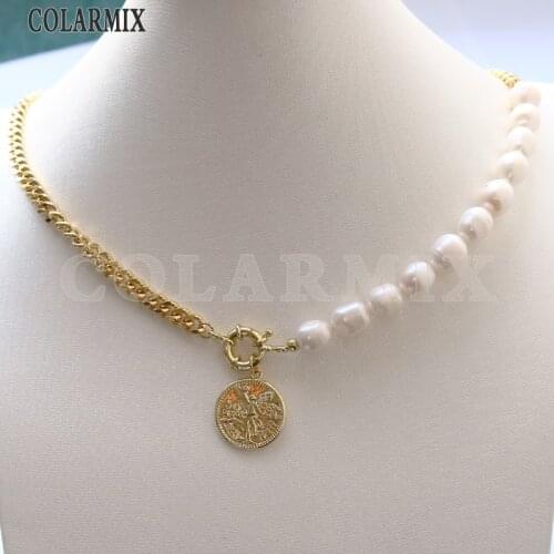 5 strands Multi pendants pearl necklace pearl necklace for women zircon jewelrypearl with big chain necklace 9747