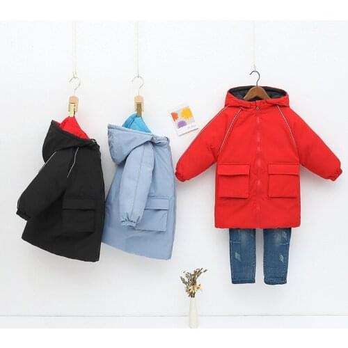 HYLKIDHUOSE Girls Boys Winter Coats Children Snow Parkas Double-sided Use Kids Outerwear Windproof Waterproof Student Jacket