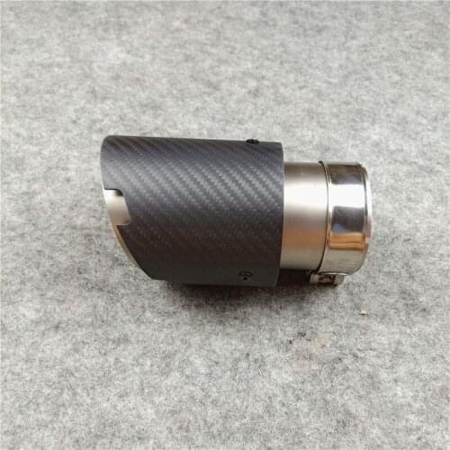 1X Inner 2 inches Matte Carbon Fiber Exhaust Tips Matte Stainless Steel For Akrapovic Carbon Muffler Nozzles Exhaust Pipes