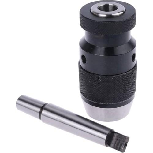 2Pcs/set MT2 B16 Self Tightening Drill Chuck 1-16mm Clamping Arbor Keyless for MK2 Lathe Milling Drilling Machines