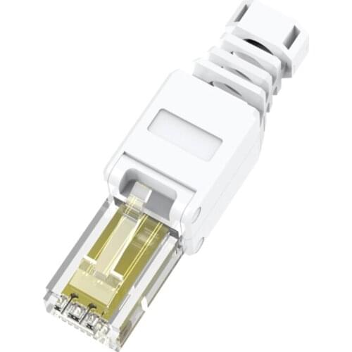 40JB RJ-45 TOOL-LESS Modular Pug 8-Position 8-Conductor No Crimp CAT6 Connector