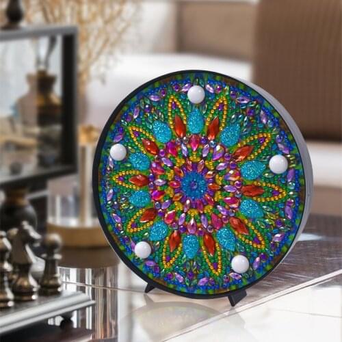 5D DIY Diamond Painting LED Lamp Special Shaped Diamond Mosaic Cross Stitch Embroidery Bohemia Rhinestone Decor Lights