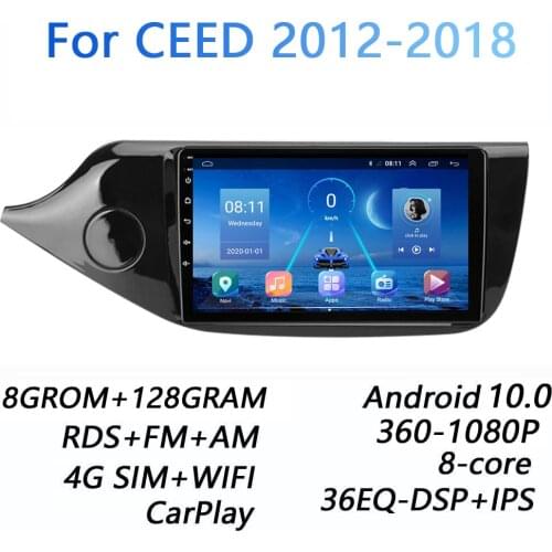8 core 4G+64G DSP 2 din Android 9.0 Car Multimedia Video Player for KIA Cee'd CEED JD 2012-2018 Head Unit 2 Din Split Screen