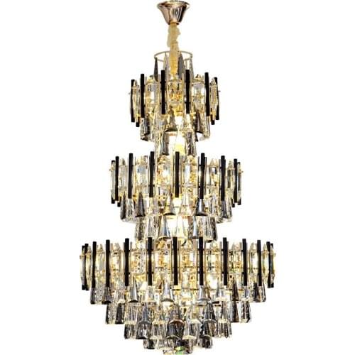 Large House Chandelier Living Room Lamp Hotel Lobby Simple Post-Modern Staircase High Quality K9 Bright Crystal Chandelier