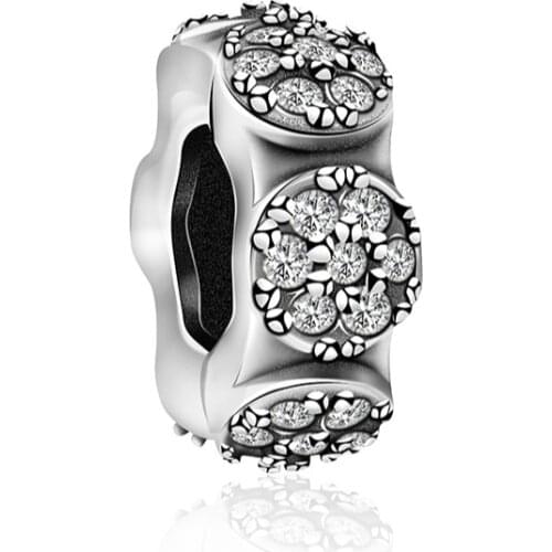 2020 NEW 100% 925 Sterling Silver Beautifully Glittering Zircon Flower Seperate Suit DIY Bracelet Gift 2801-2820