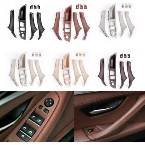 For BMW 5 Series F10 F11 F18 Car 7pcs Door Window Switch Panel Door Handle Frame Trim 2010 2011 2012 2013 2014 2015 2016 2017