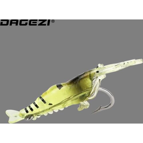 DAGEZI Artificial Shrimp Soft Fishing Lure 10pcs/lot Aritificial Bait Silicone Fishing Worm Bass Fishing Minnow Jigging Bait